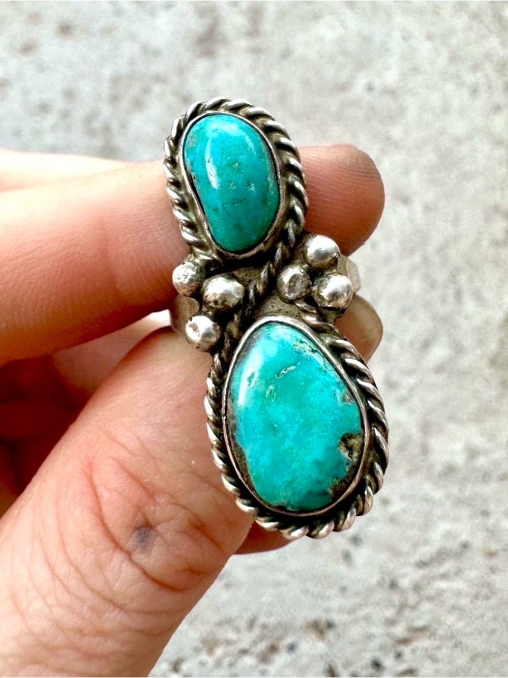 Natural turquoise ring